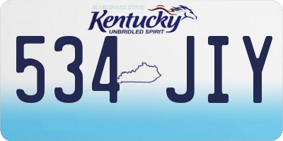 KY license plate 534JIY