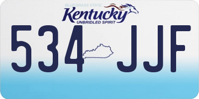 KY license plate 534JJF
