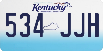 KY license plate 534JJH