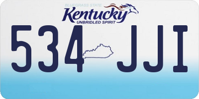 KY license plate 534JJI