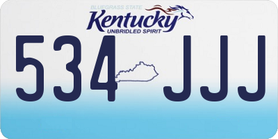 KY license plate 534JJJ