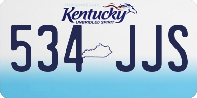 KY license plate 534JJS