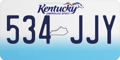 KY license plate 534JJY