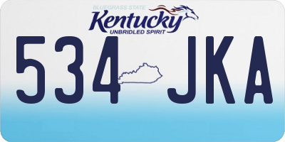 KY license plate 534JKA