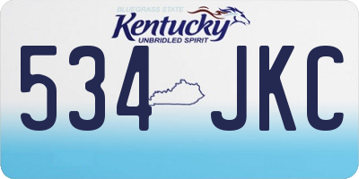 KY license plate 534JKC