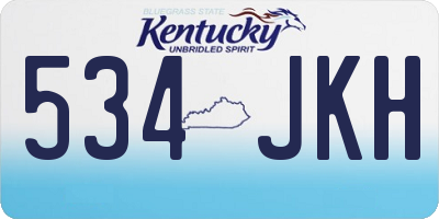 KY license plate 534JKH