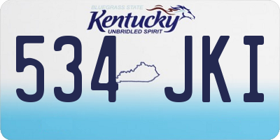 KY license plate 534JKI