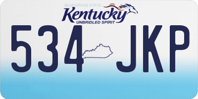 KY license plate 534JKP