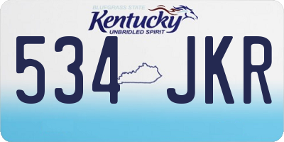 KY license plate 534JKR