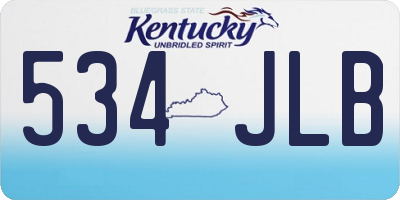 KY license plate 534JLB