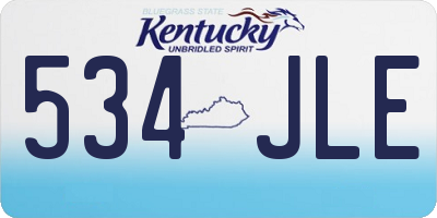 KY license plate 534JLE