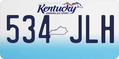 KY license plate 534JLH