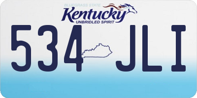 KY license plate 534JLI
