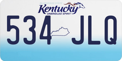KY license plate 534JLQ