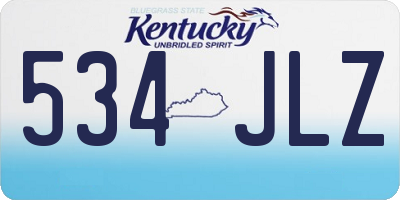 KY license plate 534JLZ