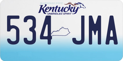 KY license plate 534JMA