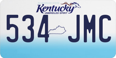 KY license plate 534JMC