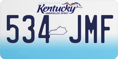 KY license plate 534JMF