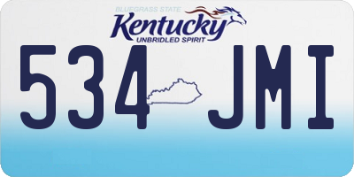 KY license plate 534JMI