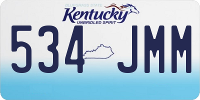 KY license plate 534JMM
