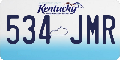 KY license plate 534JMR