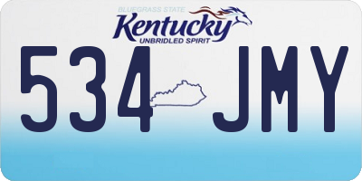 KY license plate 534JMY