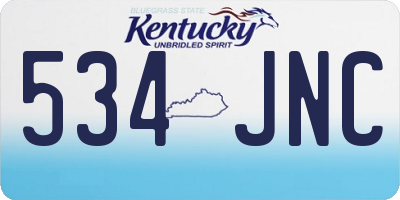 KY license plate 534JNC