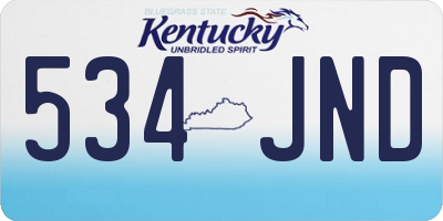 KY license plate 534JND