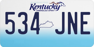 KY license plate 534JNE