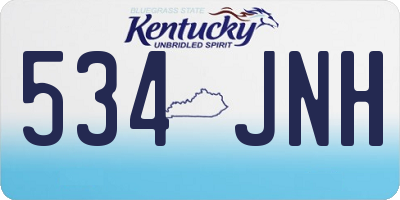 KY license plate 534JNH