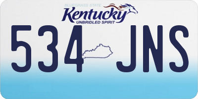 KY license plate 534JNS