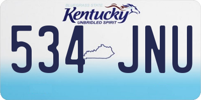 KY license plate 534JNU