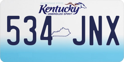 KY license plate 534JNX