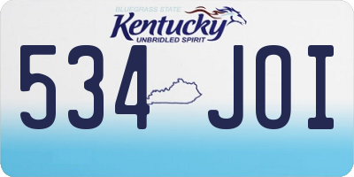 KY license plate 534JOI