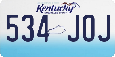 KY license plate 534JOJ