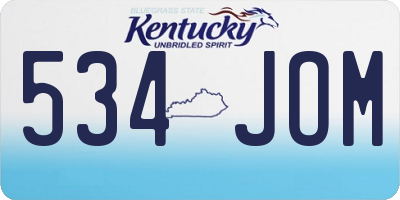 KY license plate 534JOM