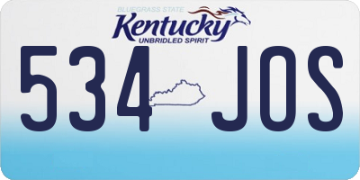 KY license plate 534JOS