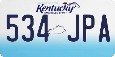KY license plate 534JPA