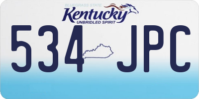 KY license plate 534JPC