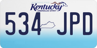 KY license plate 534JPD