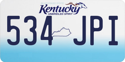 KY license plate 534JPI