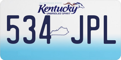 KY license plate 534JPL