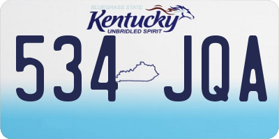 KY license plate 534JQA