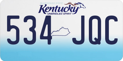 KY license plate 534JQC