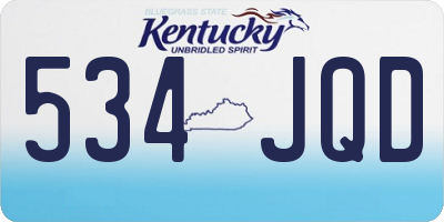 KY license plate 534JQD