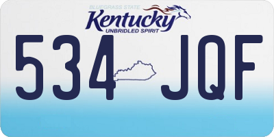 KY license plate 534JQF