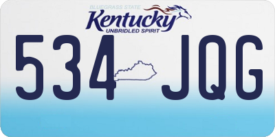 KY license plate 534JQG