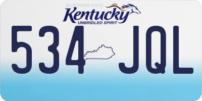 KY license plate 534JQL