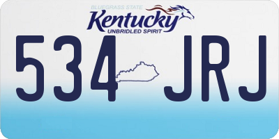 KY license plate 534JRJ