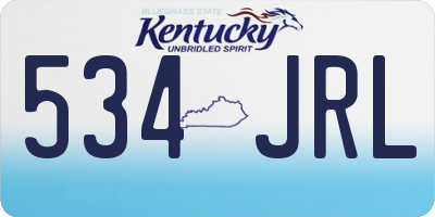KY license plate 534JRL